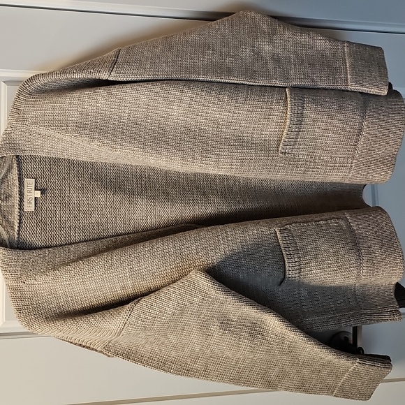 First Rite Wool Cardigan Fog Gray Large Andean Highland Wool